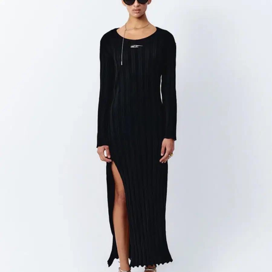 leey plaque knit maxi dress