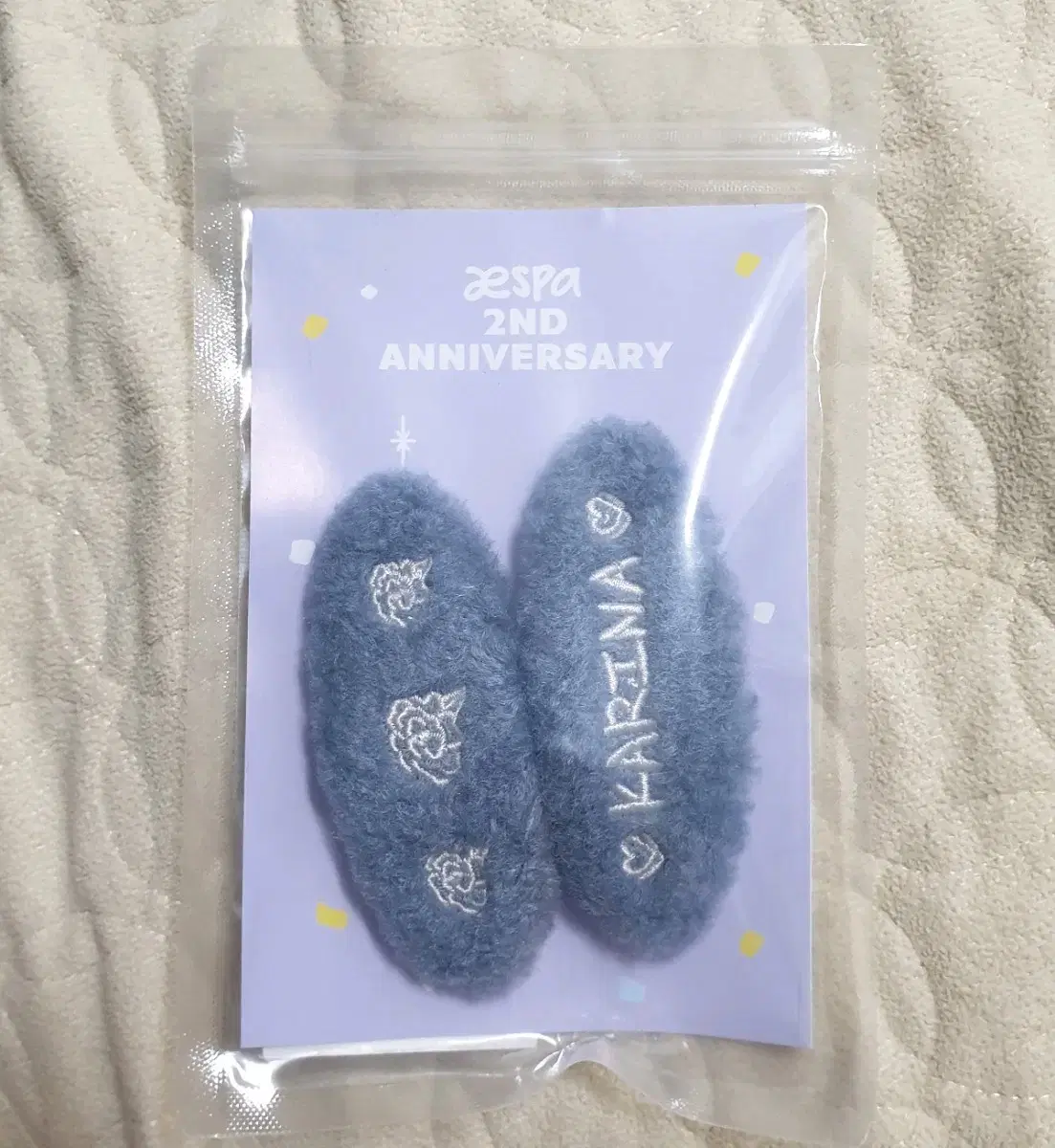 Aespa 2nd Anniversary Hairpin karina unsealed with photocard