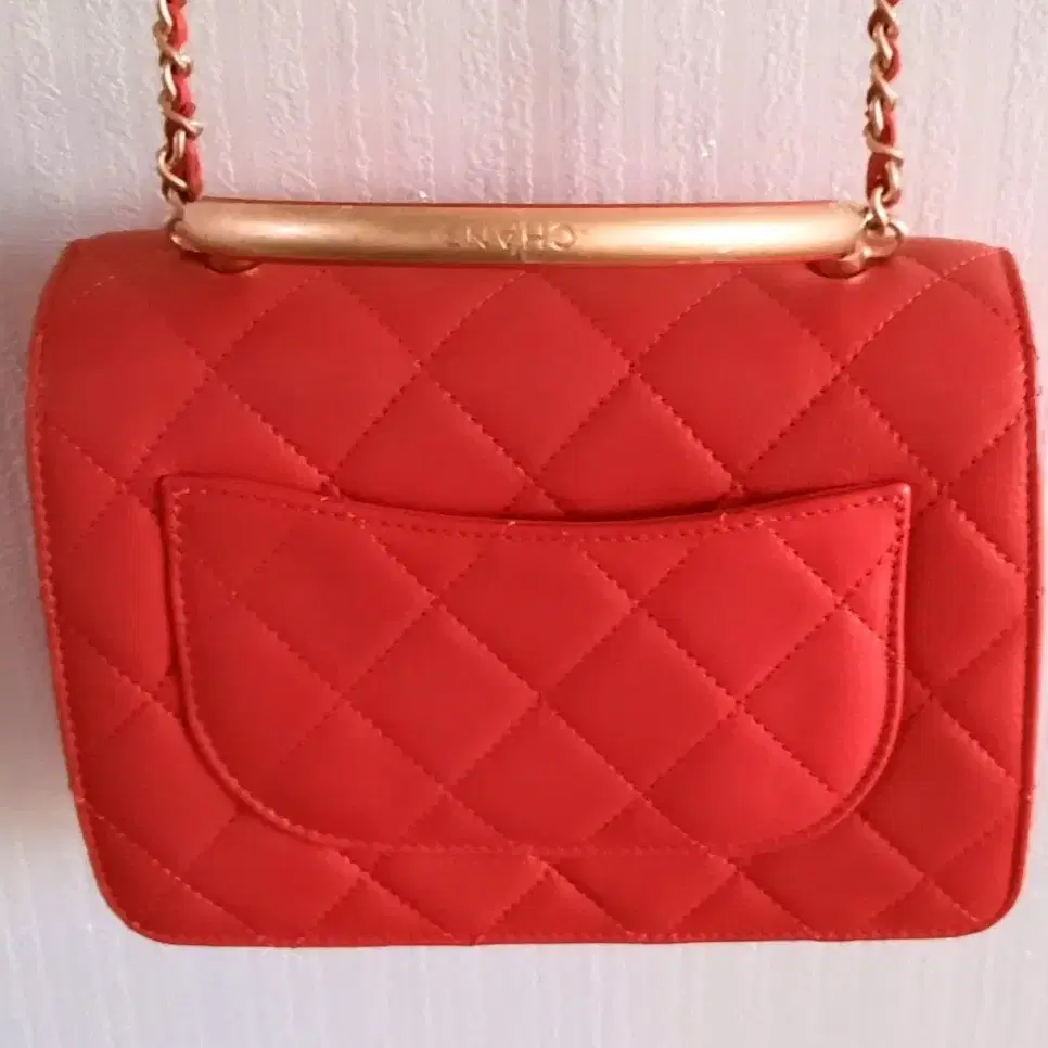 Chanel Lady Red Chain Bag 금장 코랄레드 가방 정품