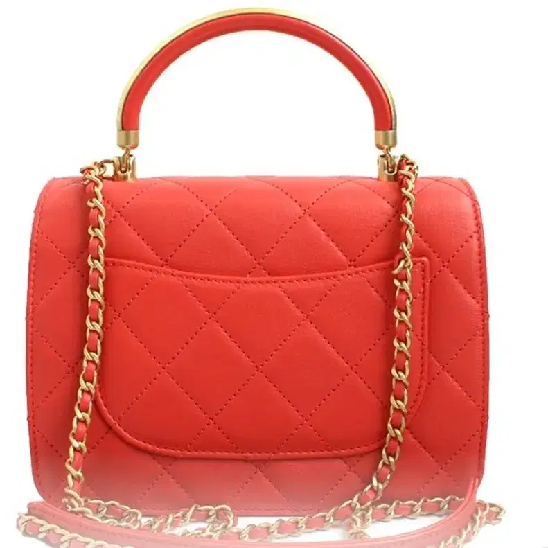 Chanel Lady Red Chain Bag 금장 코랄레드 가방 정품