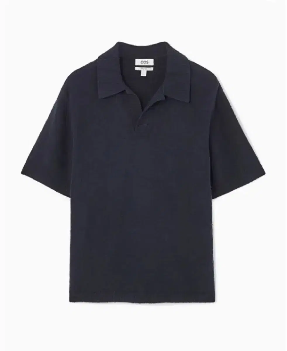 Cos Boucle Short Sleeve Knit XL in Navy