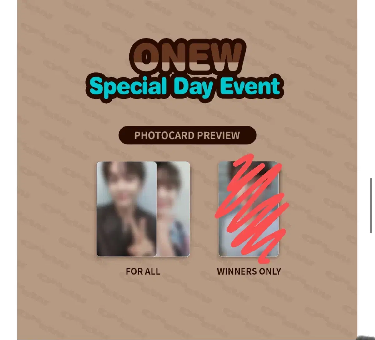 241110 Nemozu-ㅃ빼로데이이벤 onew unreleased photocard takpo