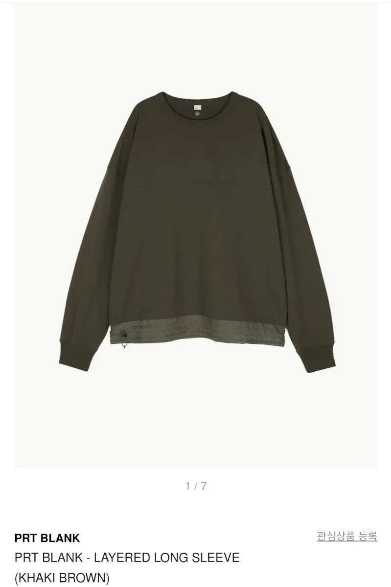 [L] PRT BLANK Layered Long Sleeve Khaki 3 sell Fialty Blank