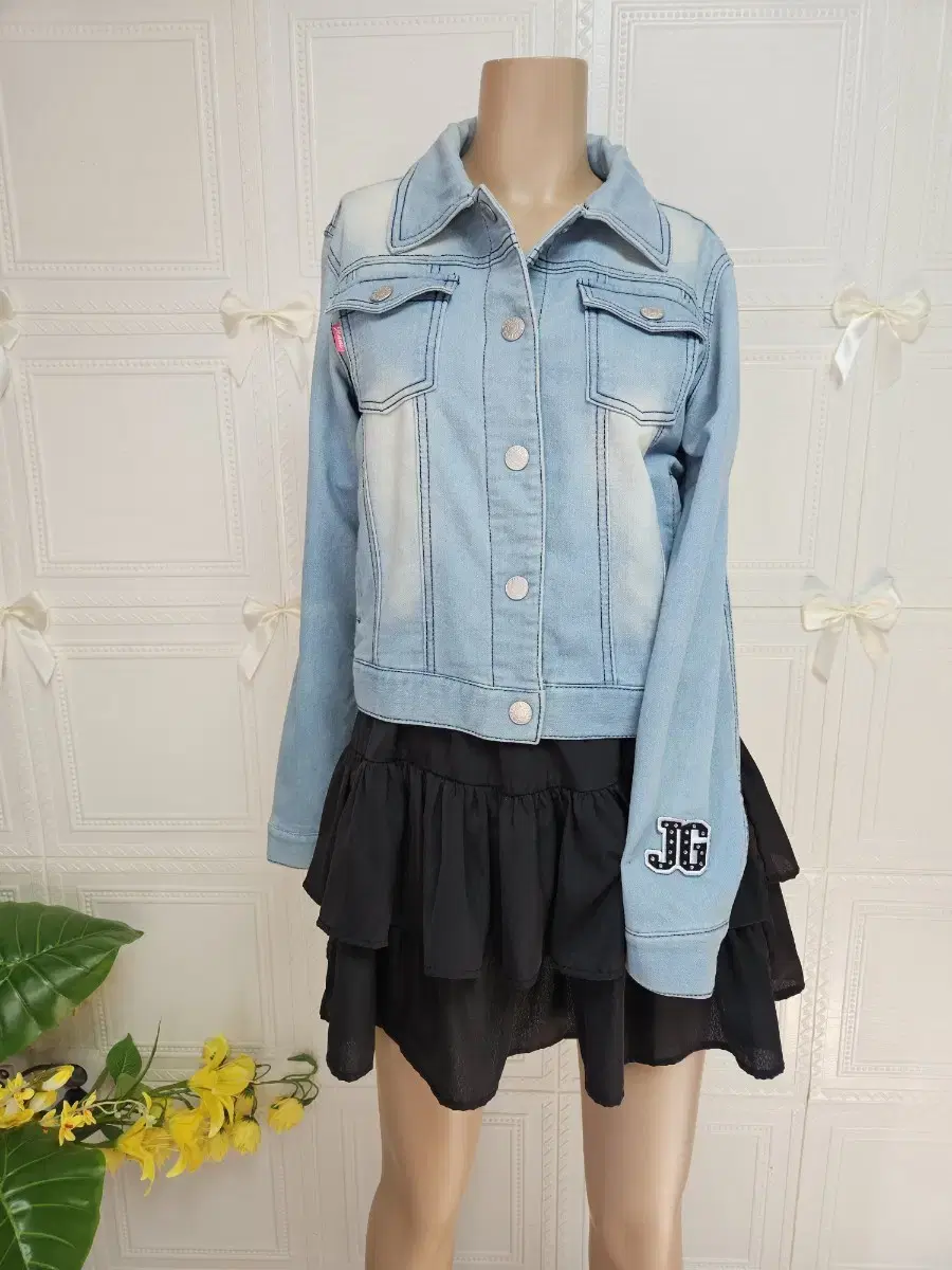 SISTER JENNI GIRLS Cotton 75-Banded Denim Jacket