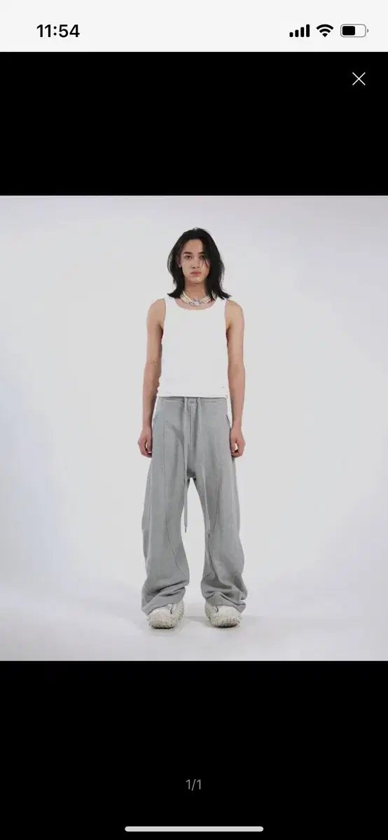 Oneless Sweatpants Balloon Wide Sweatpants Gray