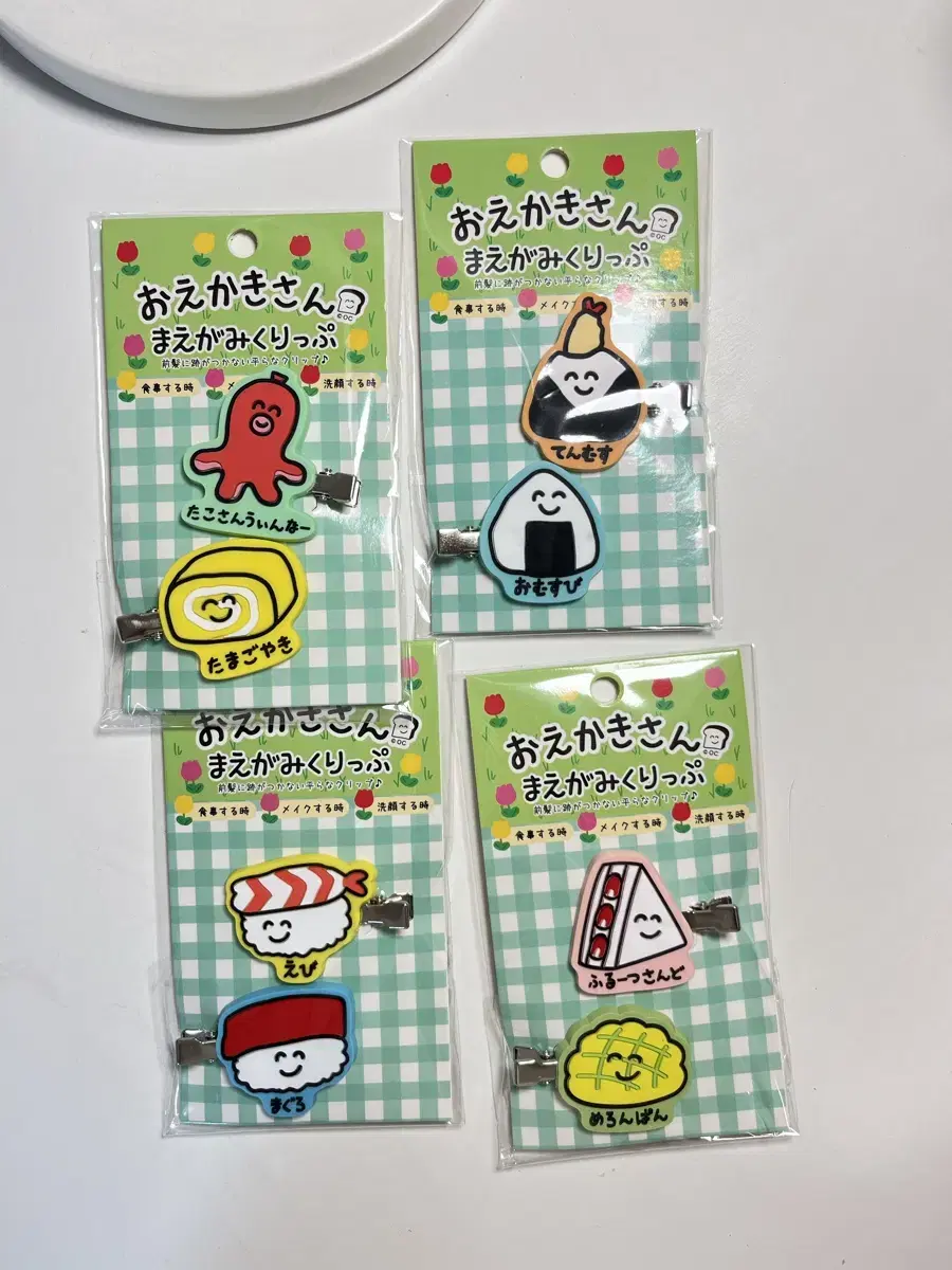 Japanese Oekaki-san Hairpin 4-Piece Taco Onigiri Sushi