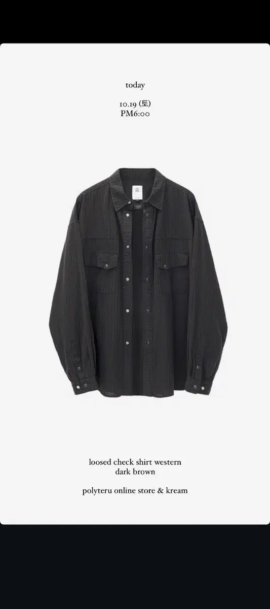 [3] Polyester Western Check Shirt Dark Brown