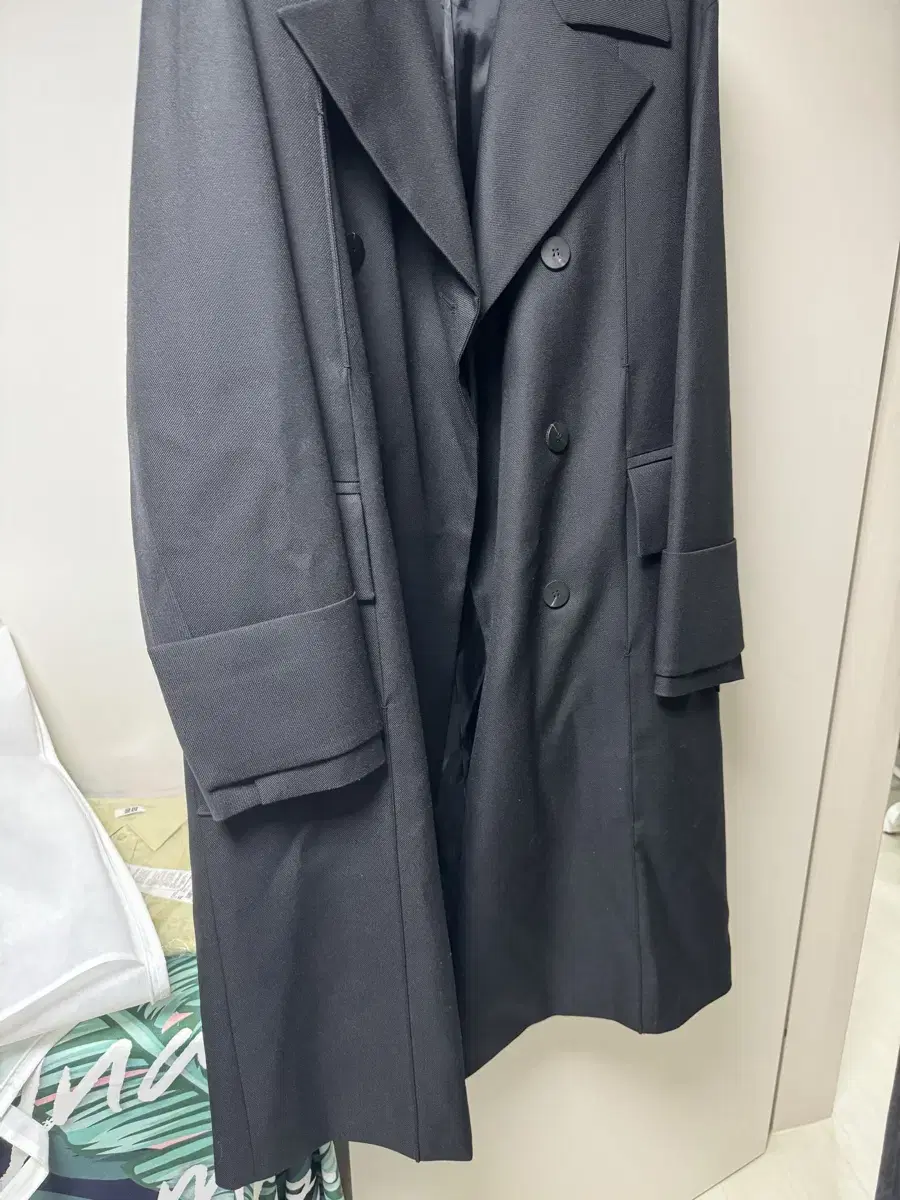 Wooyoung Mi belted turn-up check coat black - 22FW 50 for sale.