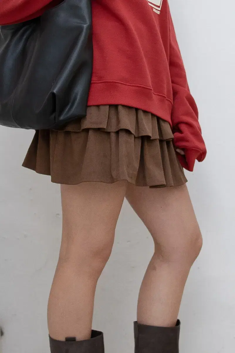 디망쉬 SUEDE RUFFLE MINI SKIRT 스몰