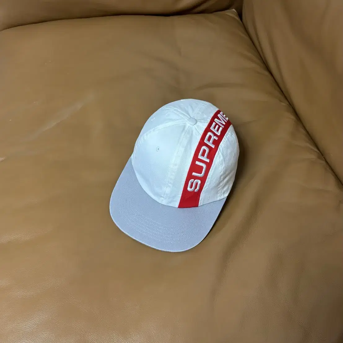 Supreme 슈프림 6패널 볼캡 모자 (Red Line Logo)