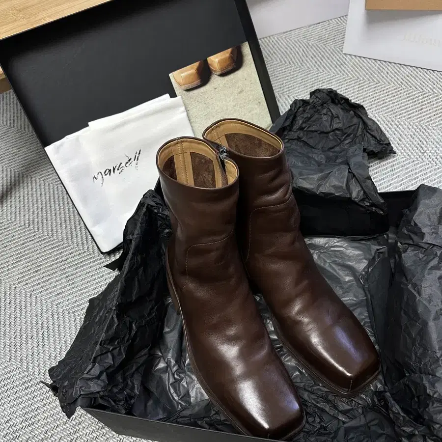 마르셀 부츠 cassello ankle boots 브라운 팝니다(41)