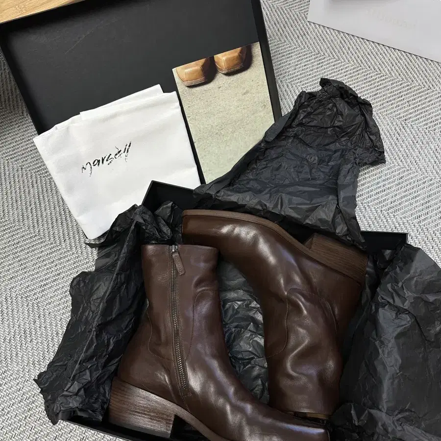 마르셀 부츠 cassello ankle boots 브라운 팝니다(41)