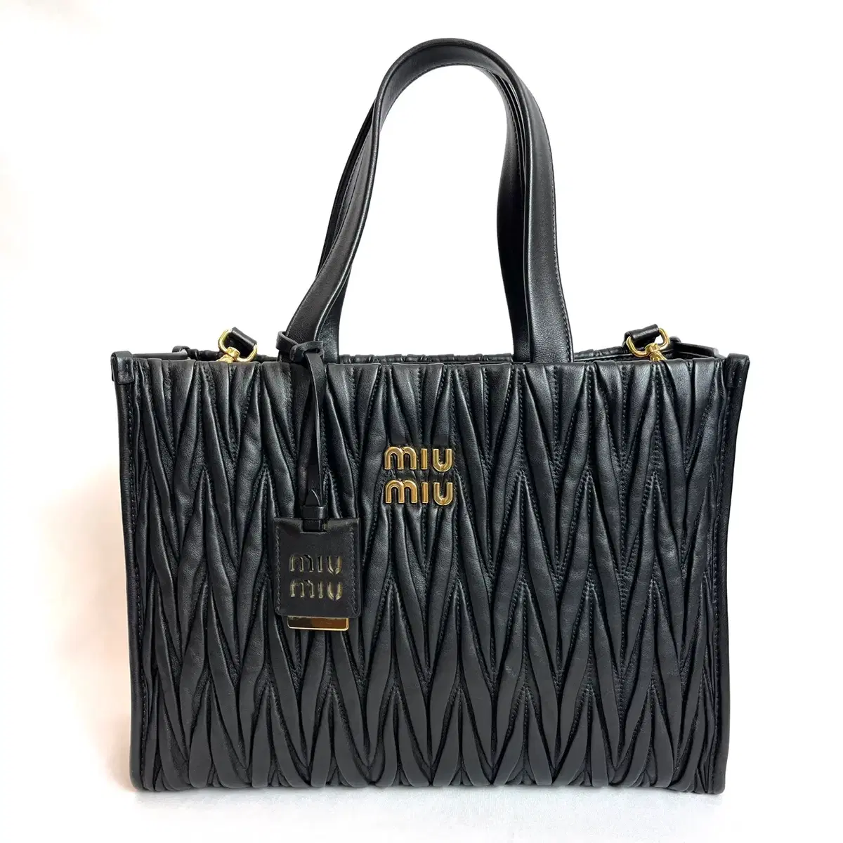 Miu Miu (Keum) Matelassé Tote & Shoulder Pack (5BG258)