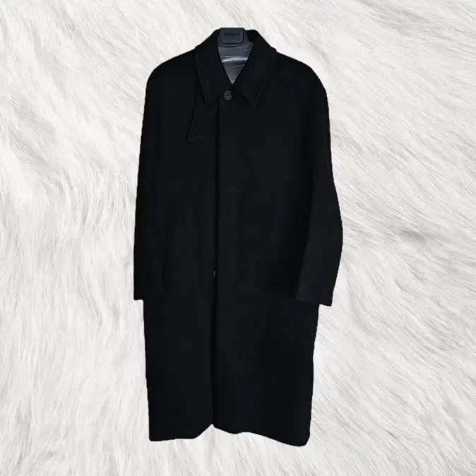 DrawFit Premier Pure Cashmere Balmacan Coat in BLACK, M size