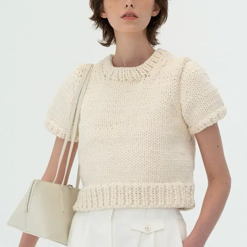 킨더살몬 bully knitted top ivory