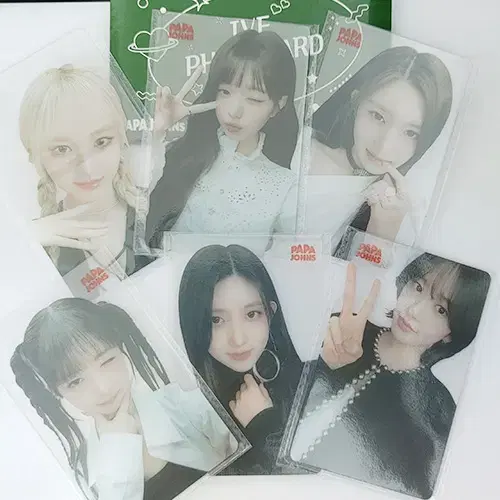 Papa John's IVE Clear Photo Cards 5th Edition photocard Set of 6 merchandise.