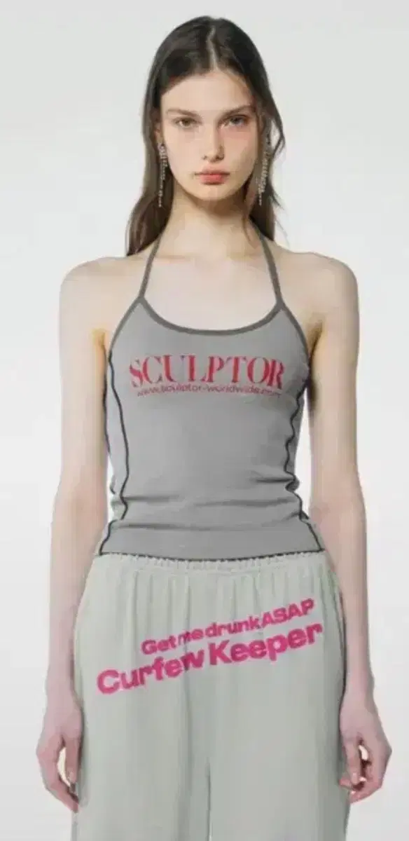 스컬프터 sculptor classic logo halter top 나시