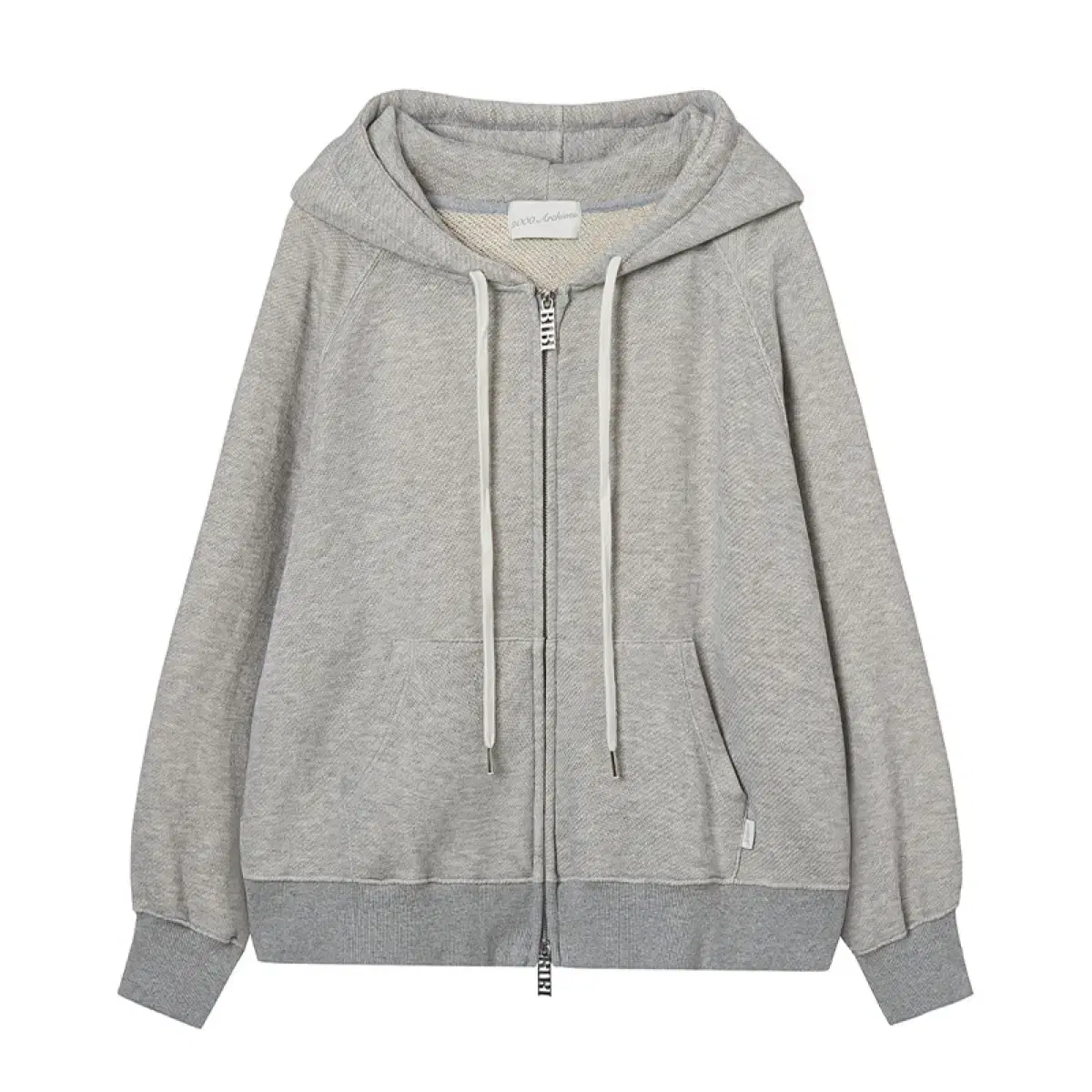 2000Archives 81 Melange Gray Oversized Hoodie Zip Up