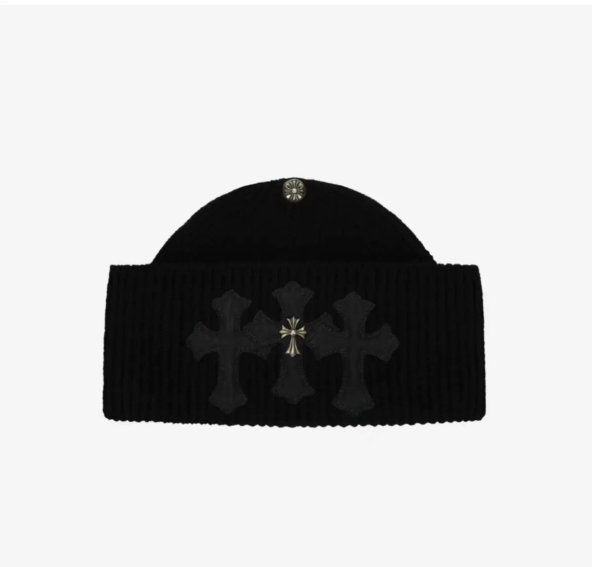 Chrome Hearts Leather Patch Beanie Black