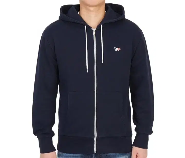 Maison Kitsune Tricolor Hooded Zip-up Navy (XL 100-105)