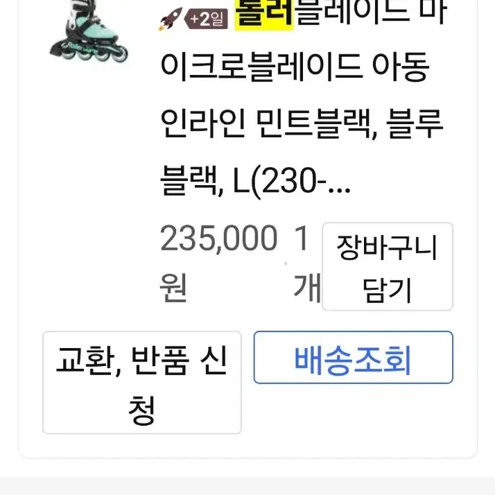 롤러블레이드 마이크로블레이드 아동 인라인 민트블랙 L(230-260m)