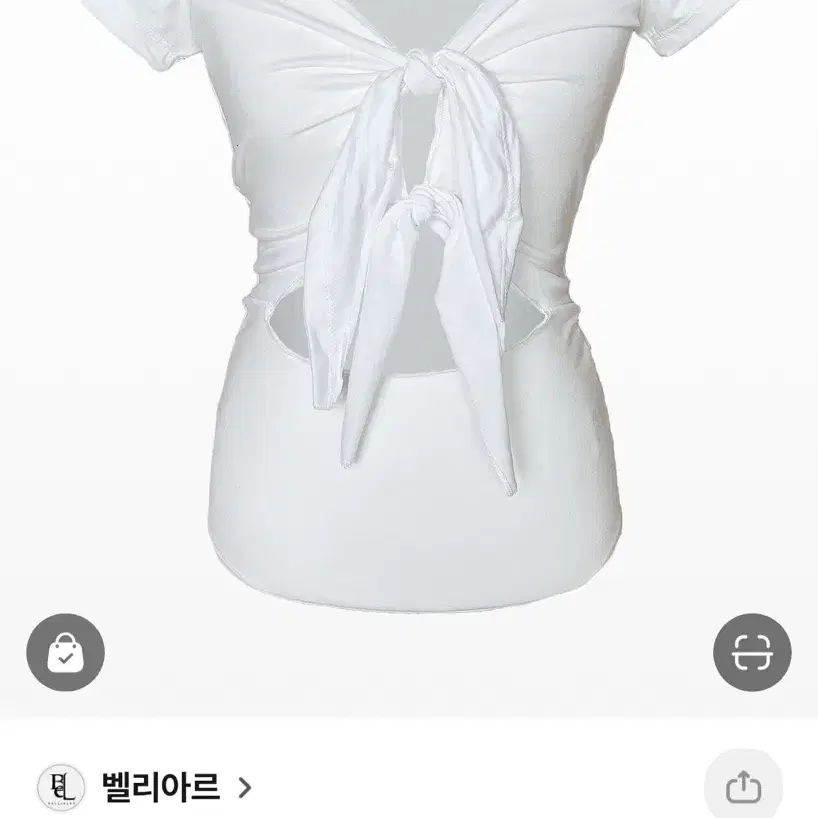 [새상품] 벨리아르 Front ribbon half tee 리본티