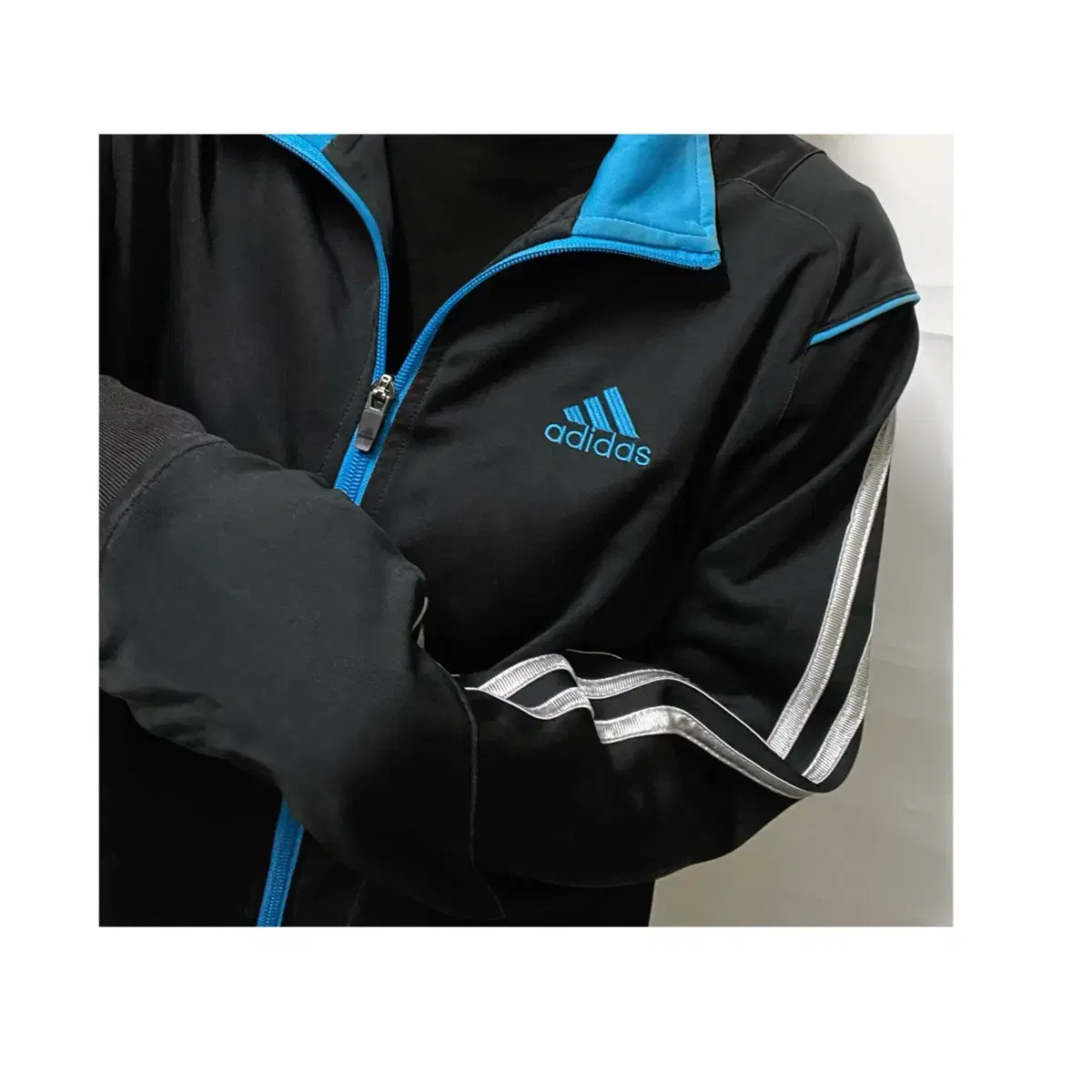 adidasJerseyBlackSilverSilverBlooHaneulJerseyTrackTop TrainingZip Up