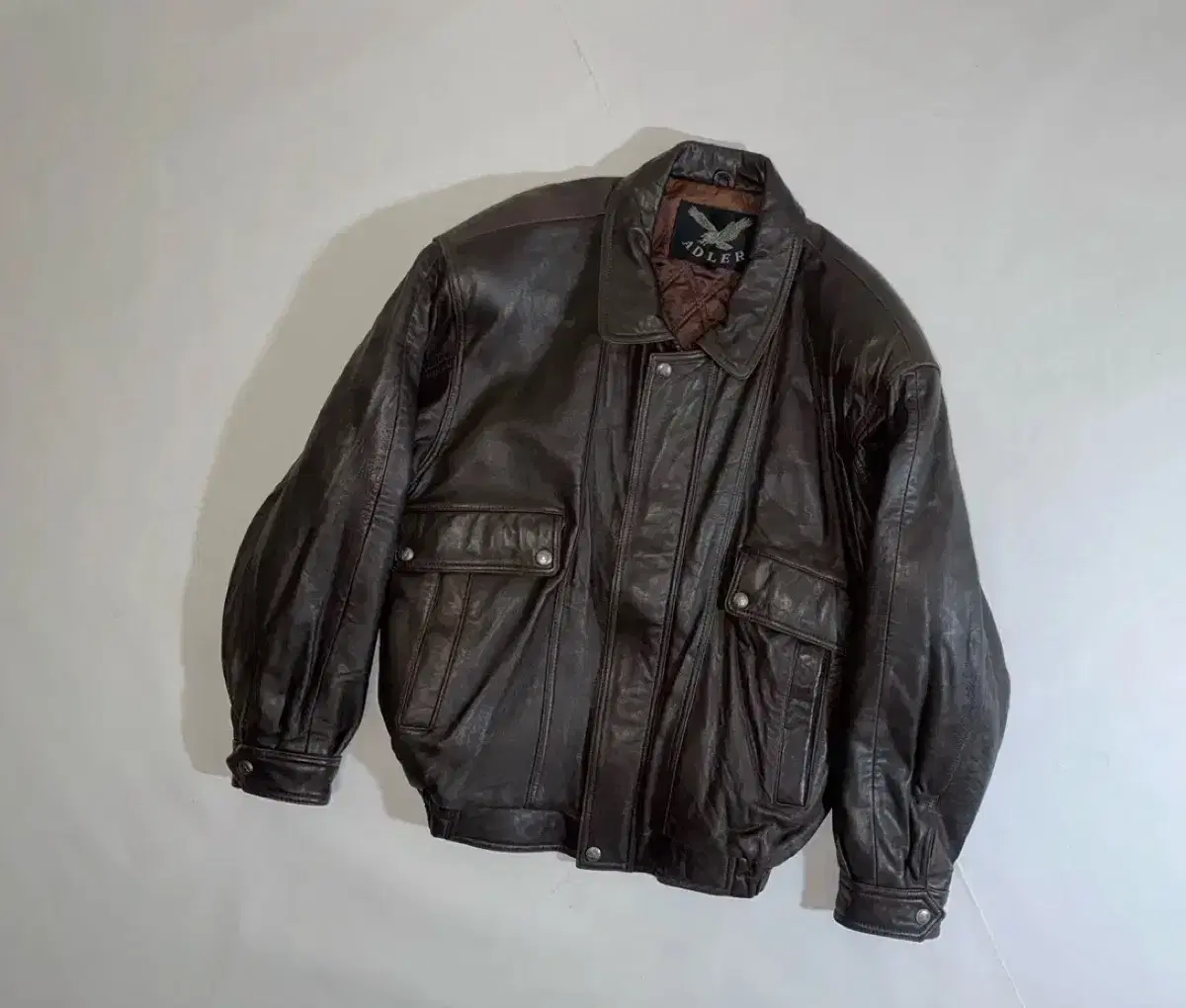 864/(XL-2X) leather jacket leather jacket bomber jacket workwear military