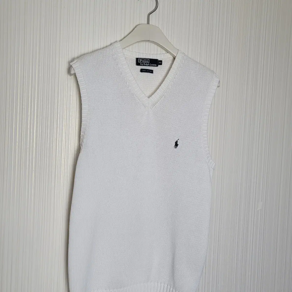 95_Polo Vest Knit Bust White