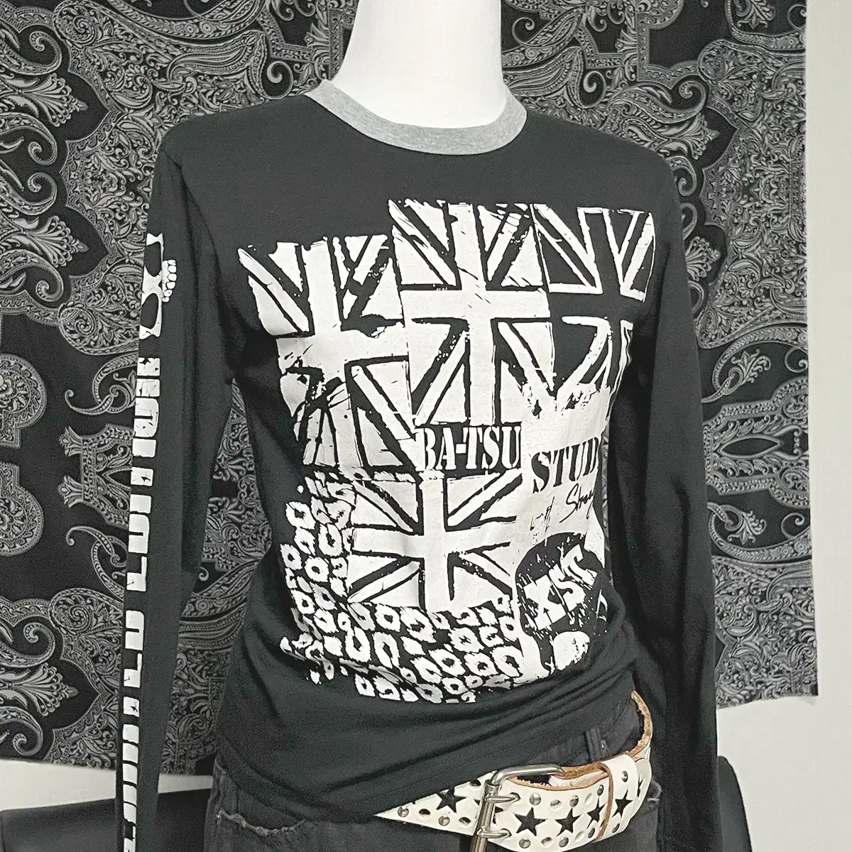 ( BA-TSU STUDIO ) SKULL UNION JACK T