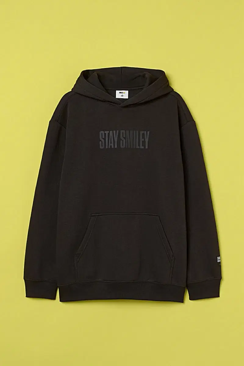 SMILEY x H&M 한정판 콜라보 블랙 기모 후드티 남녀공용