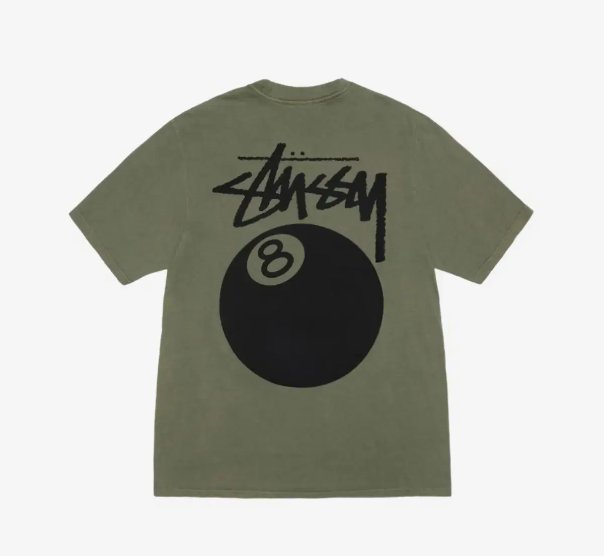 Stussy 8 Ball Pigment Dyed Short Sleeve T-Shirt Olive XXL 2XL