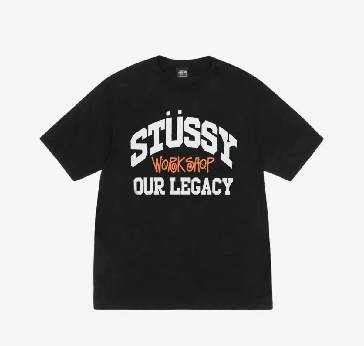 Stussy Haregashi Pigmented Collegiate Short Sleeve T-Shirt Black XXL 2XL