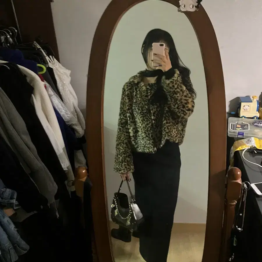 leopard fake fur jacket