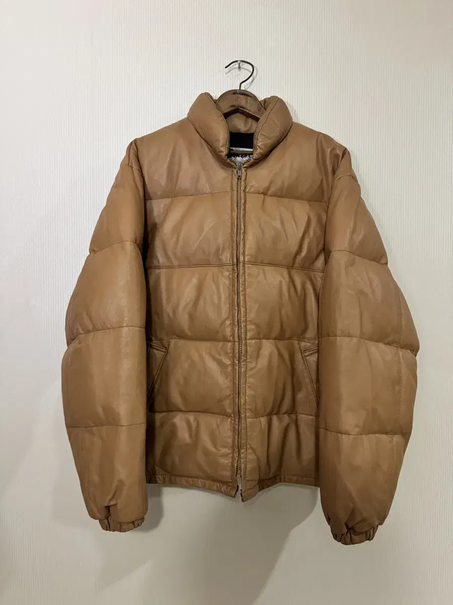 Schott Goose Down Lamb Leather puffer