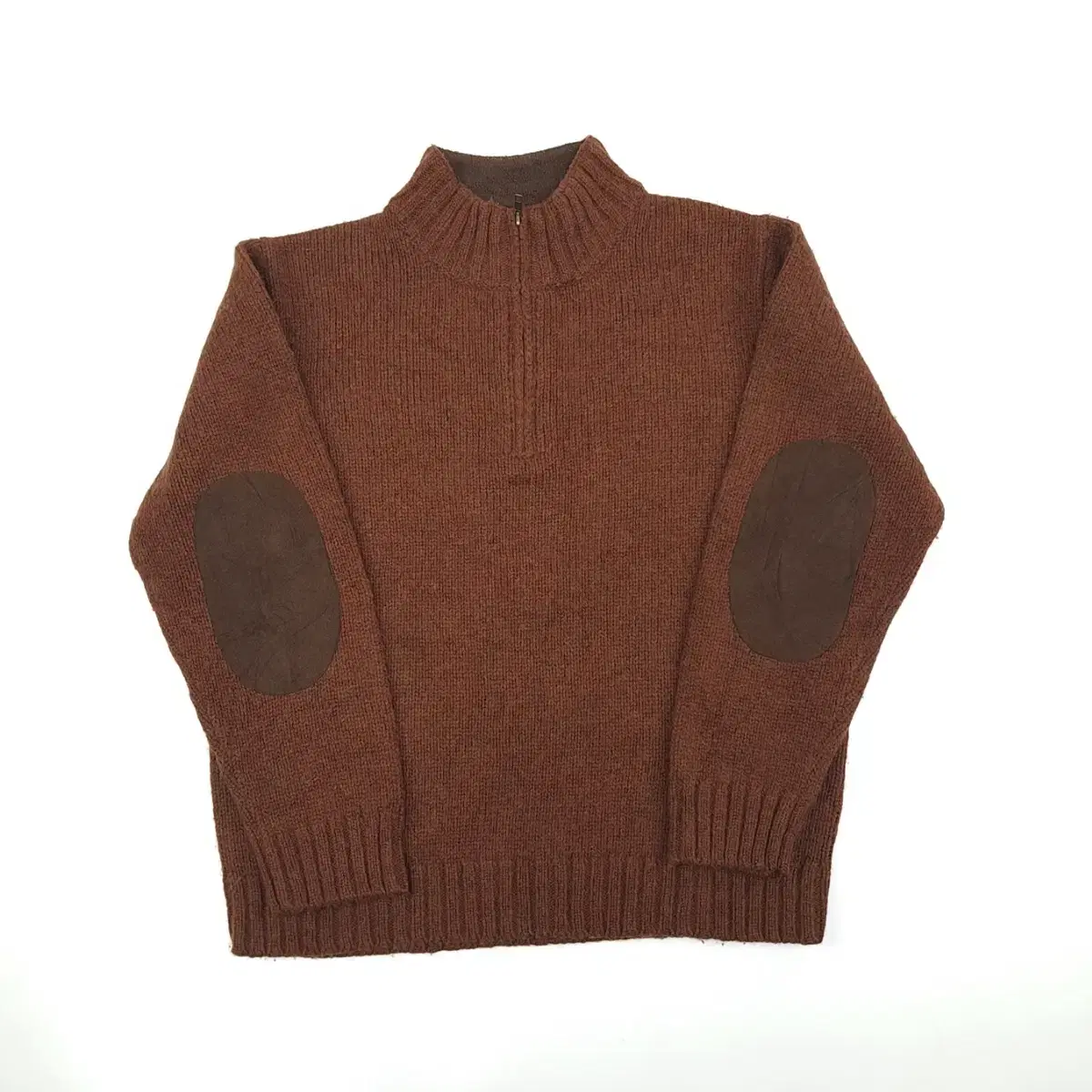 (CS009) M-L LLBean 브라운 엘보패치 니트 스웨터 knit