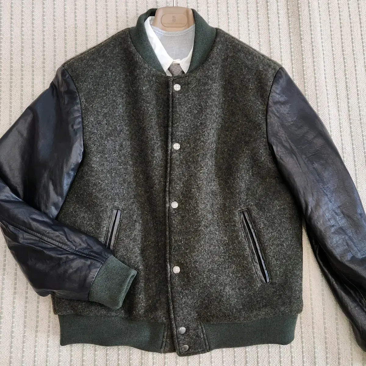 Vintag Luxe limited edition Varsity Jacket in Italian voile wool nappa leather