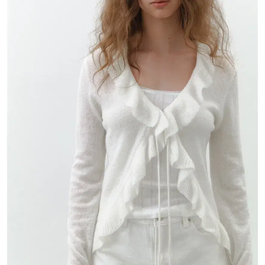 리즈 Senne ruffle cardigan(ivory)