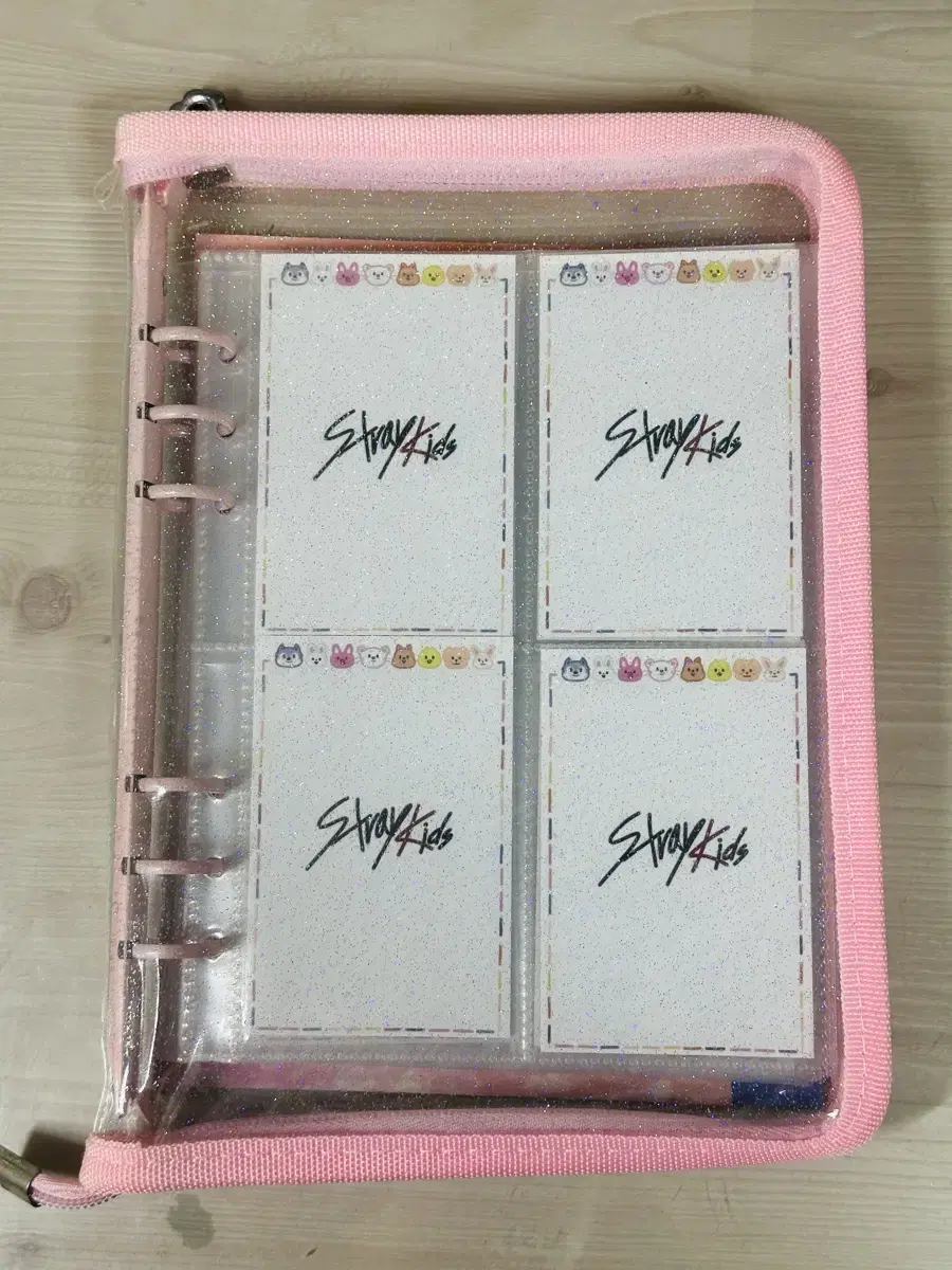 4 compartment 6 hole glitter zipper binder sells