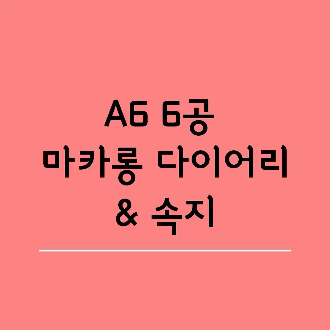 새상품 ] a6 6공 마카롱 다이어리 / 다꾸 현금생활 포카 바인더 처분