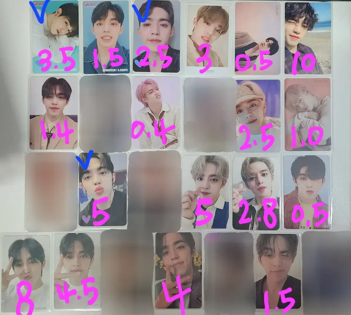 세븐틴 에스쿱스 포카 양도/hmv 중국 팬싸 사웨 엠투유 애플뮤직 예사