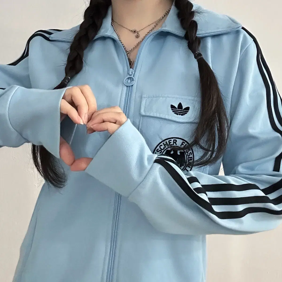 (L~XL) 아디다스 독일 스카이블루 져지