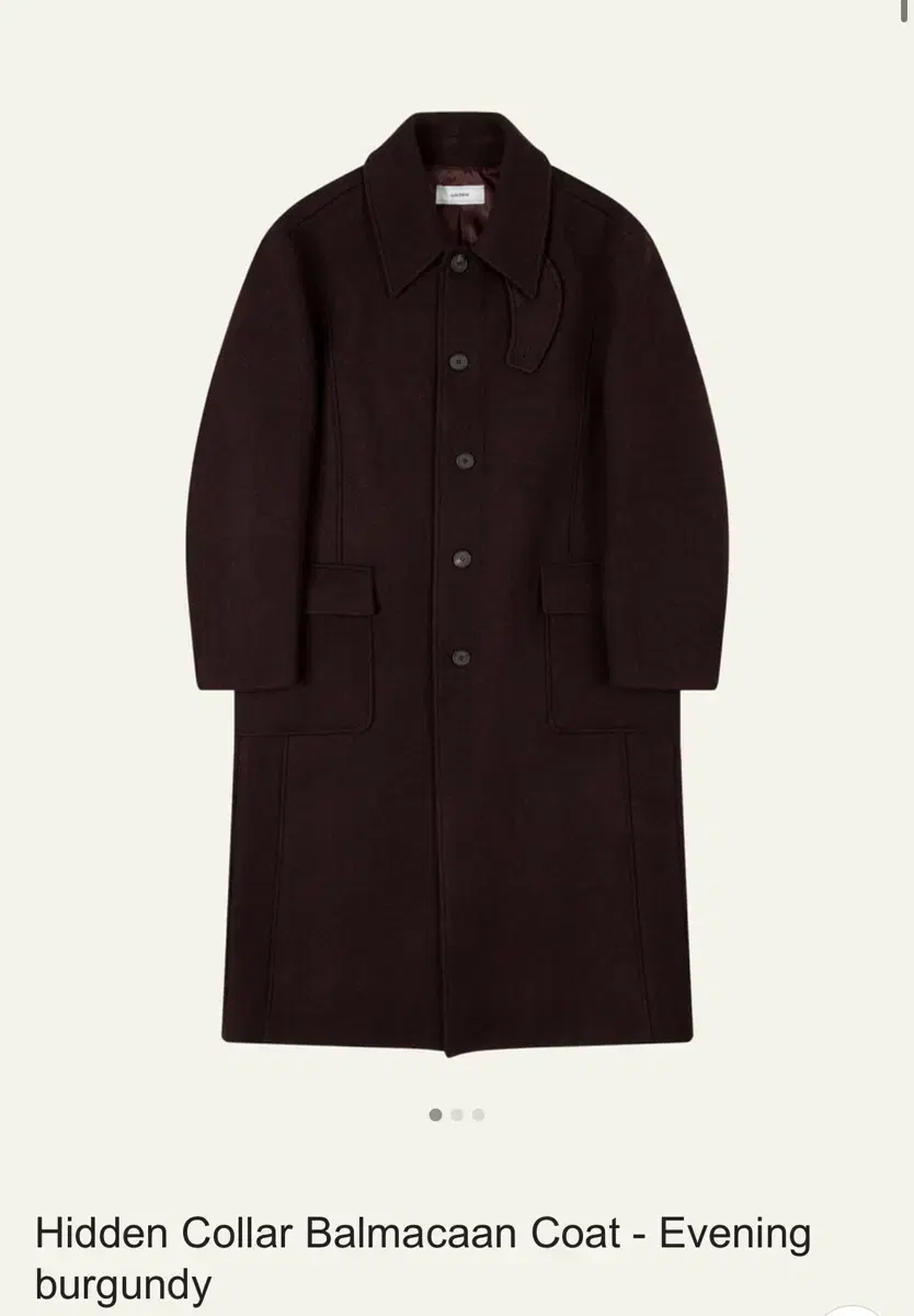 Waviness Hidden Kara Balmacan Coat Burgundy 2