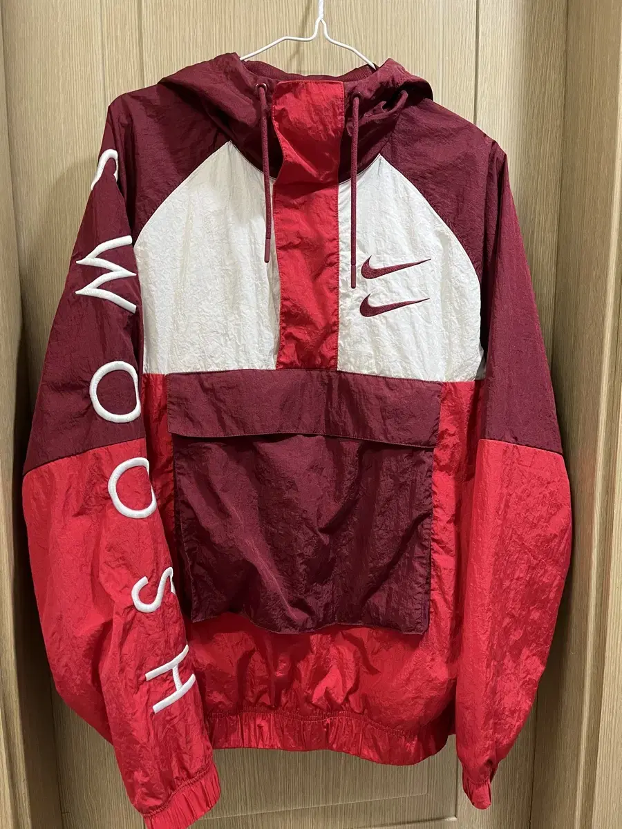 Nike Double Swoosh Loose Fit Anorak Jacket Red M