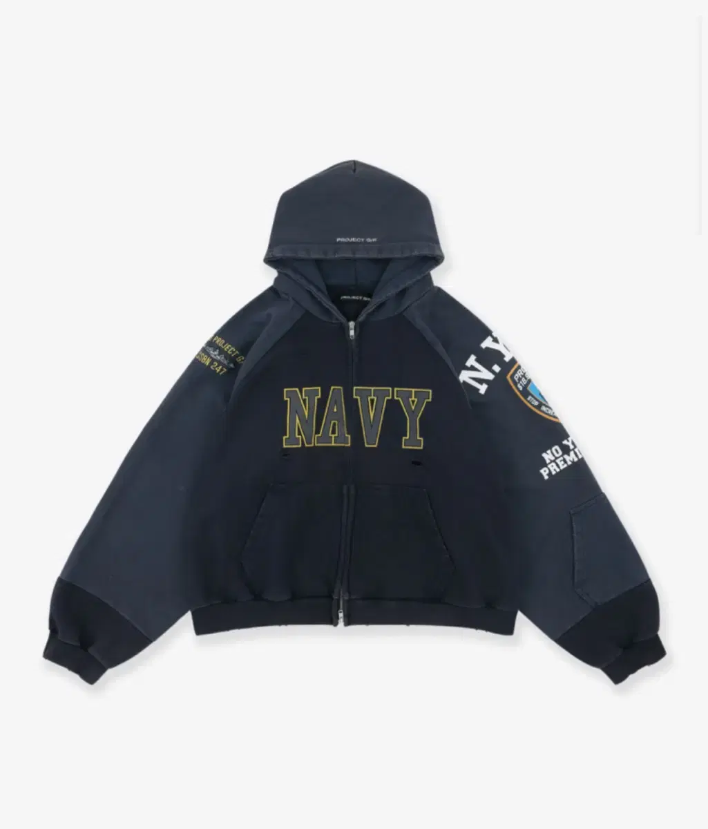 [2] Grales Project GR Reconstructed Folded Hood Zip-up Navy