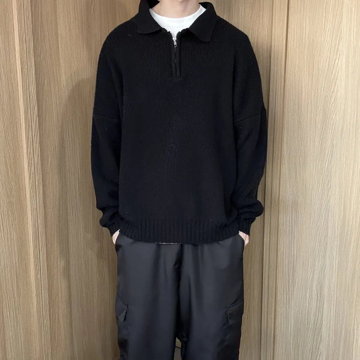 Manwanshop Vintage Oversized Vahn Zip-up Knit XL