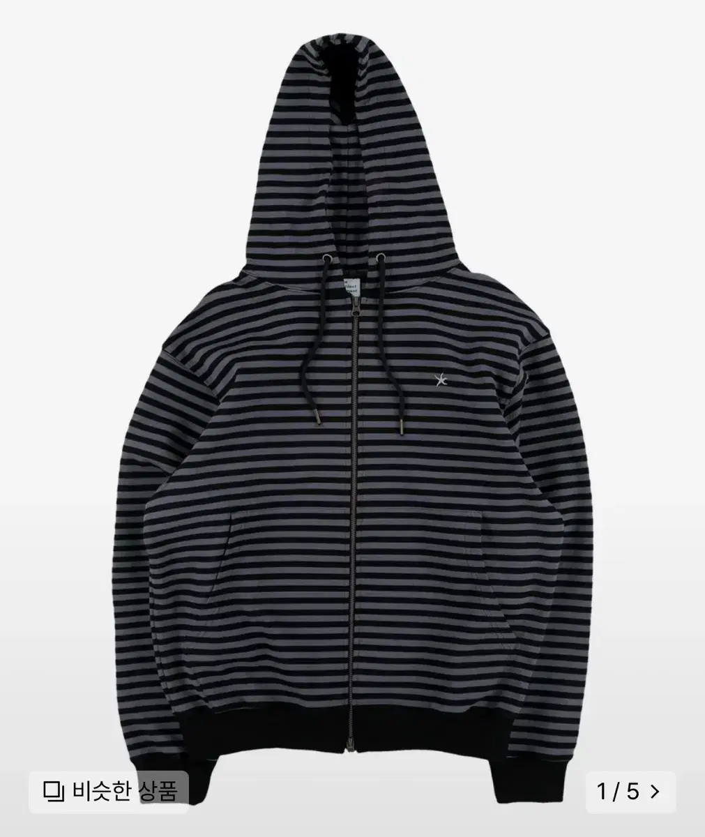 더콜디스모먼트 TCM stripe hooded zip-up