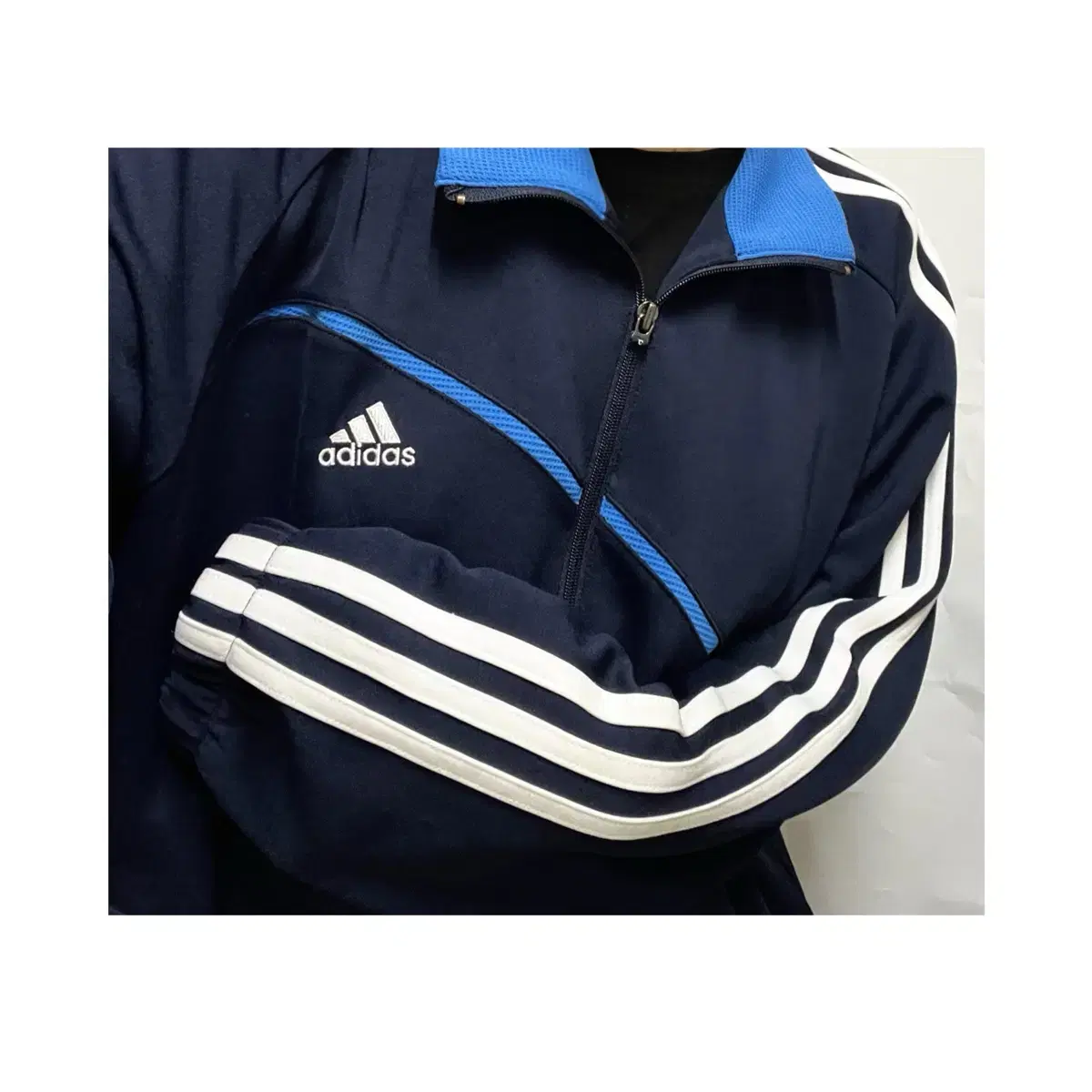 adidasadidas navyjerseyjersey whitetracktoptrainingjerseysjerseys zip upbluehaneul