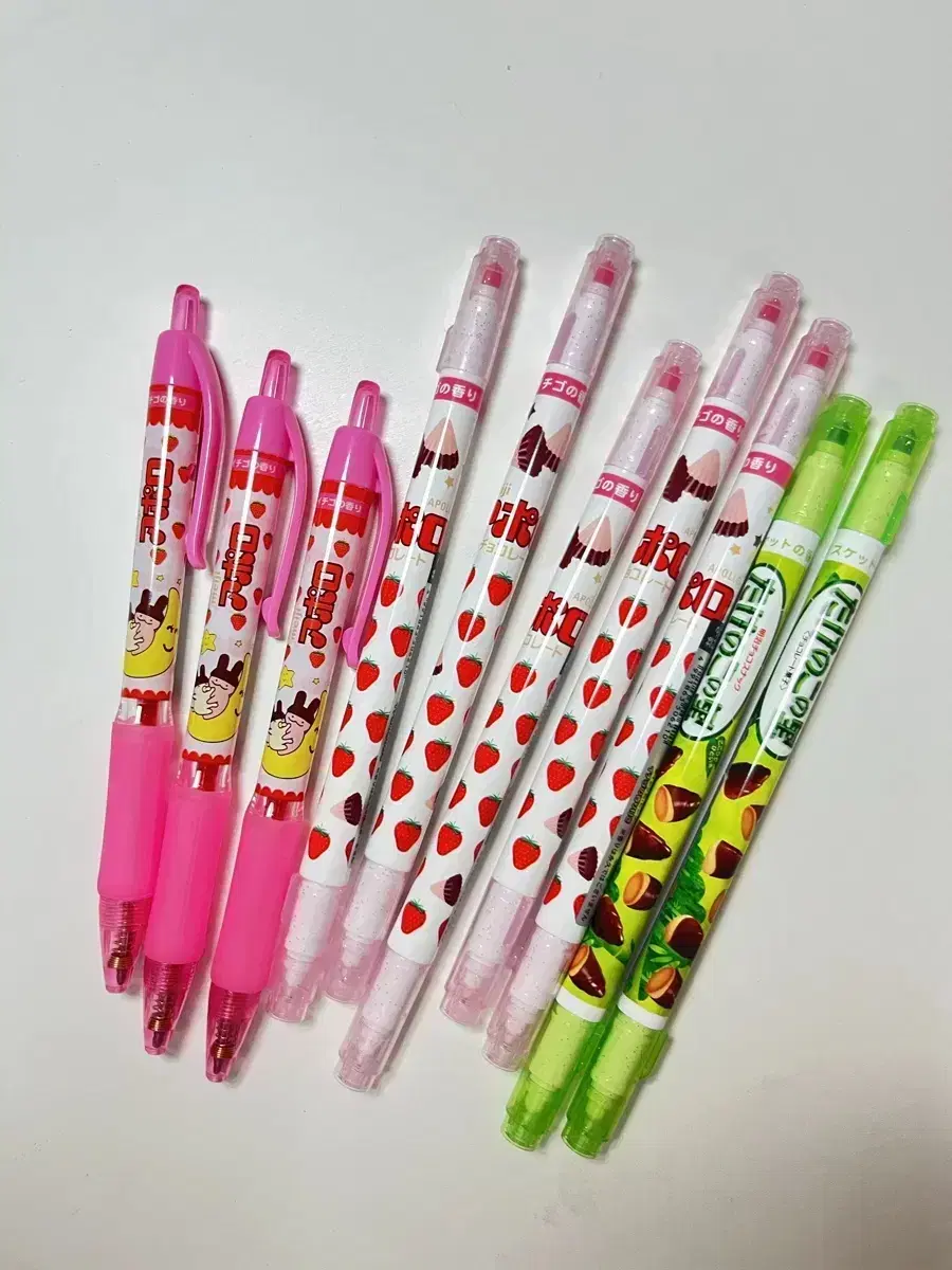 Japanese Confectionery Apollo Strawberry Flavored Ballpoint Pen Double Maca Take-no-Konosato