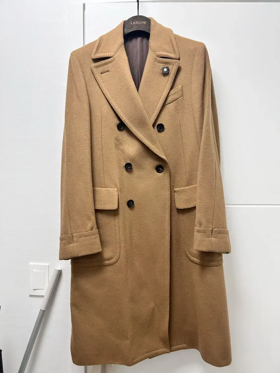 Lardini Lanaul Ulster Polo Coat Size 50 Camel